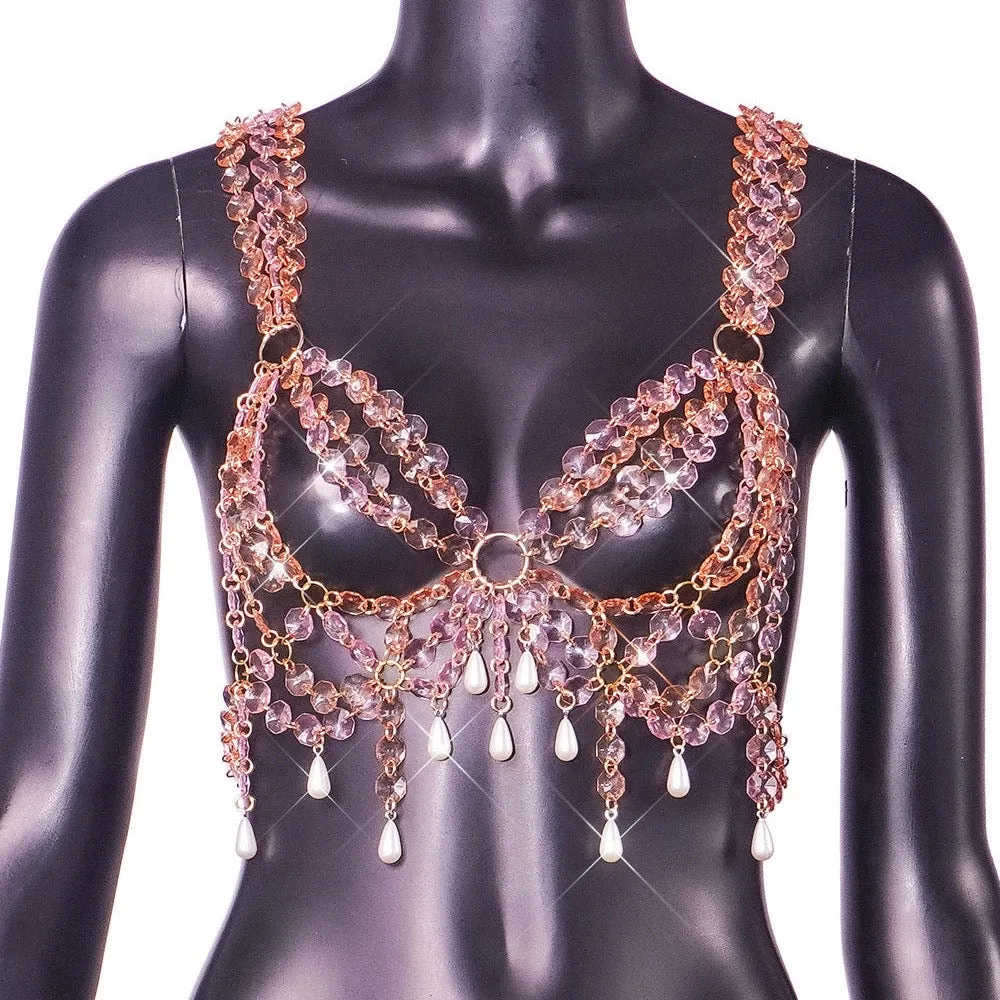 Hollow-Out Gem Bra-Top
