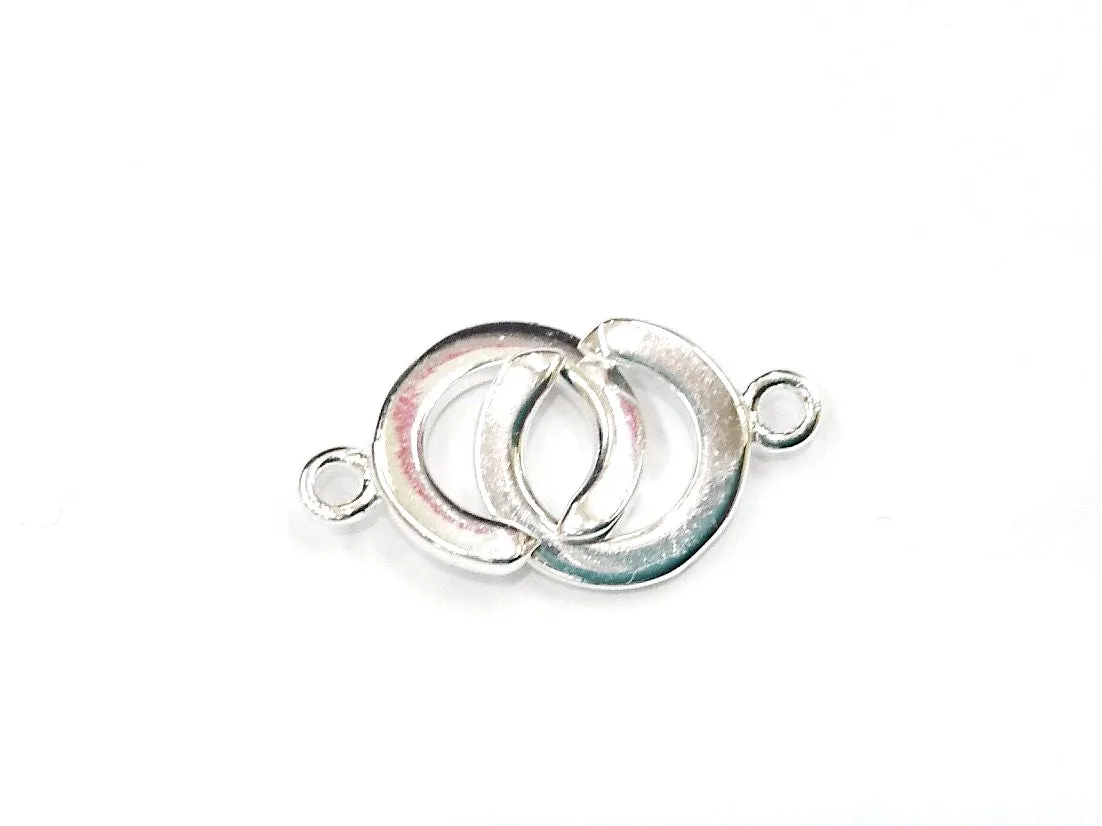 Interlocking Clasp, Sterling Silver, 12x24mm | 對扣, 925銀, 12x24mm