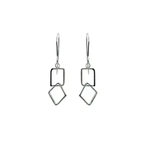 “Le Cheíle” Linked Drop Earrings (squares) - Sterling Silver – Miriam Wade