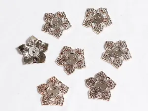 Light Golden Flower Plastic Beads - 38 mm