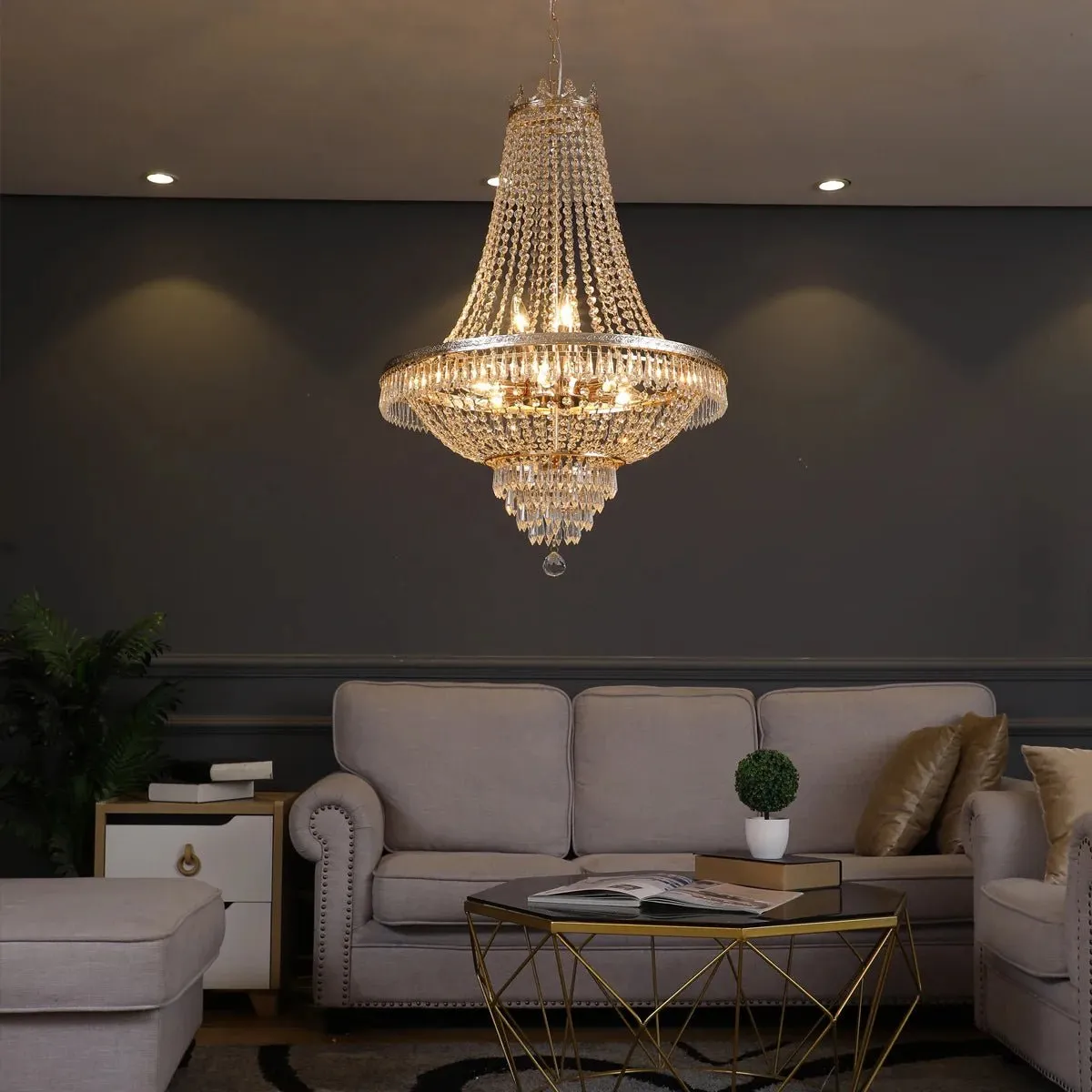 Luxury LED Crystal Chandelier for Modern Living Spaces