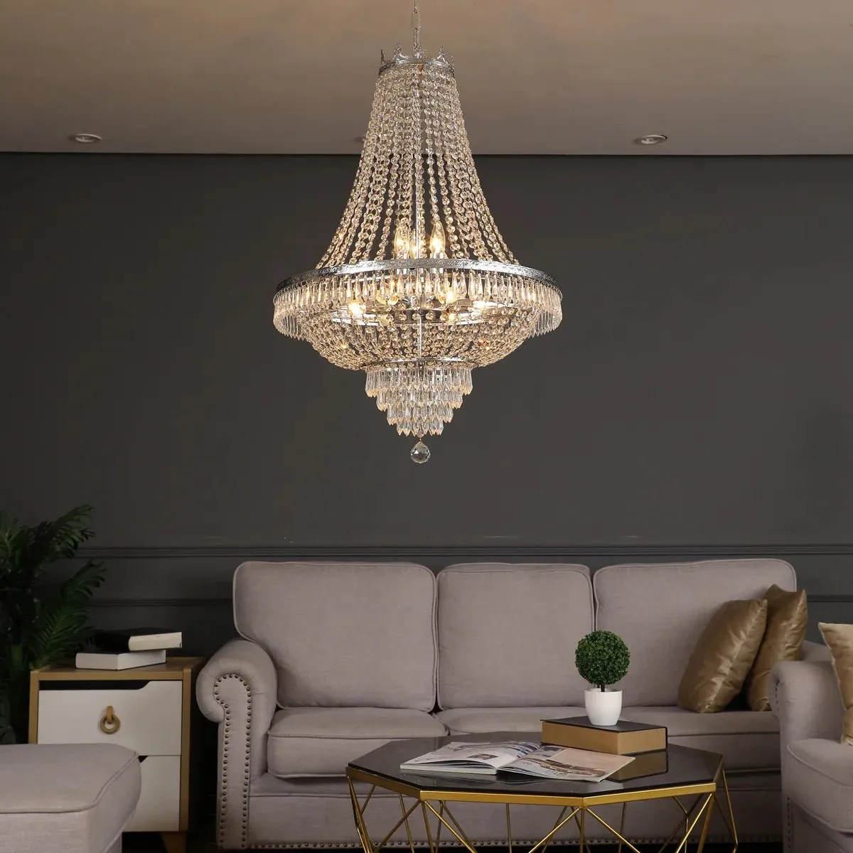 Luxury LED Crystal Chandelier for Modern Living Spaces