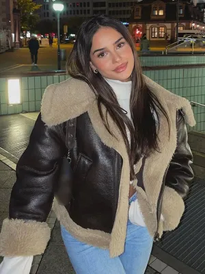 Luxury Winter Elegance: Women's Faux Leather Jacket for Stylish Comfort