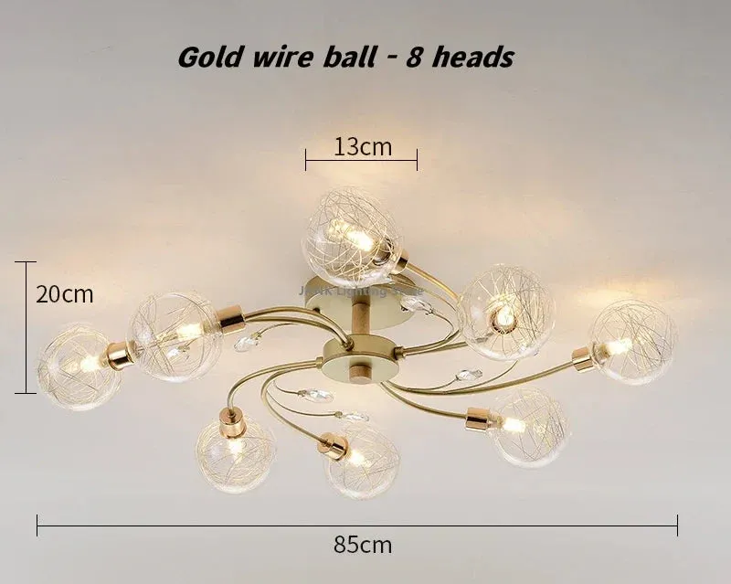 Mansion Glass Art Ceiling Lampshade - LED Nordic Design for Bedroom & Restaurant