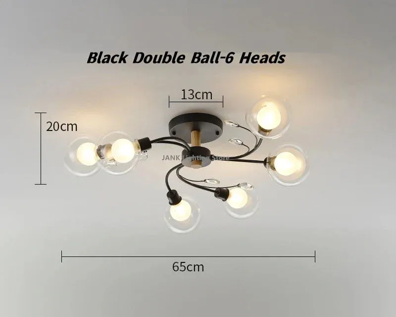 Mansion Glass Art Ceiling Lampshade - LED Nordic Design for Bedroom & Restaurant