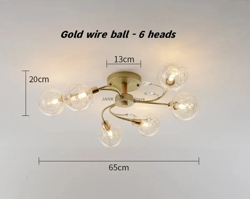 Mansion Glass Art Ceiling Lampshade - LED Nordic Design for Bedroom & Restaurant