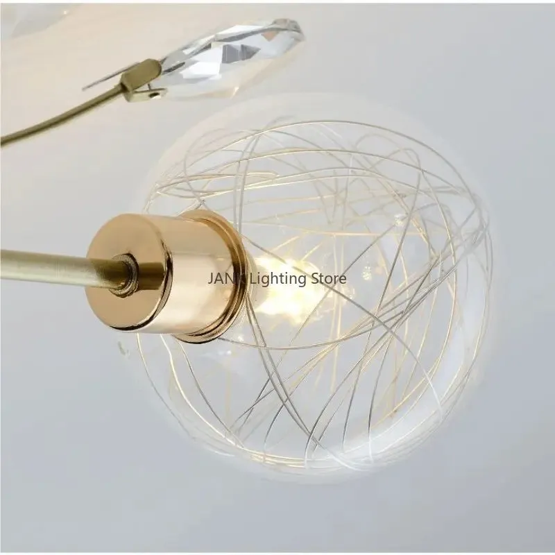 Mansion Glass Art Ceiling Lampshade - LED Nordic Design for Bedroom & Restaurant