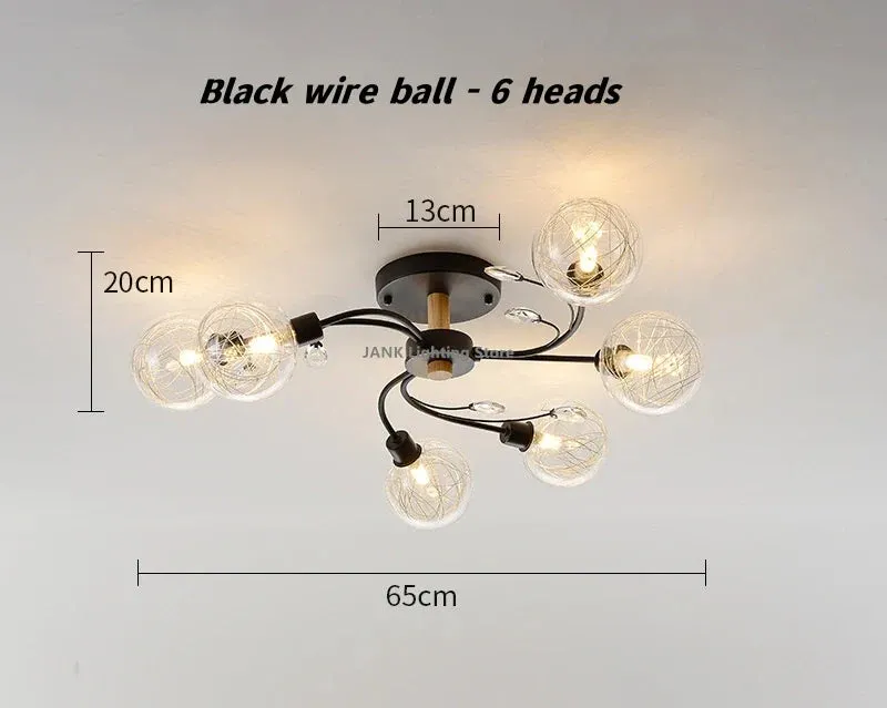 Mansion Glass Art Ceiling Lampshade - LED Nordic Design for Bedroom & Restaurant