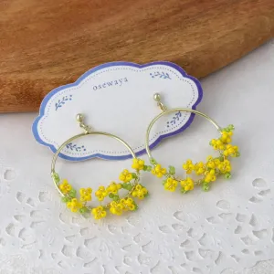 Mimosa Hoop Drop Earrings