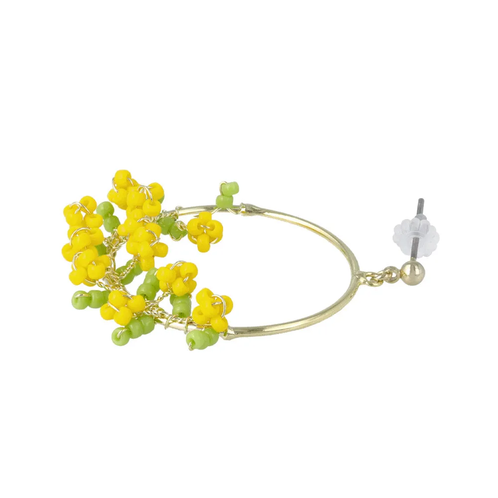 Mimosa Hoop Drop Earrings