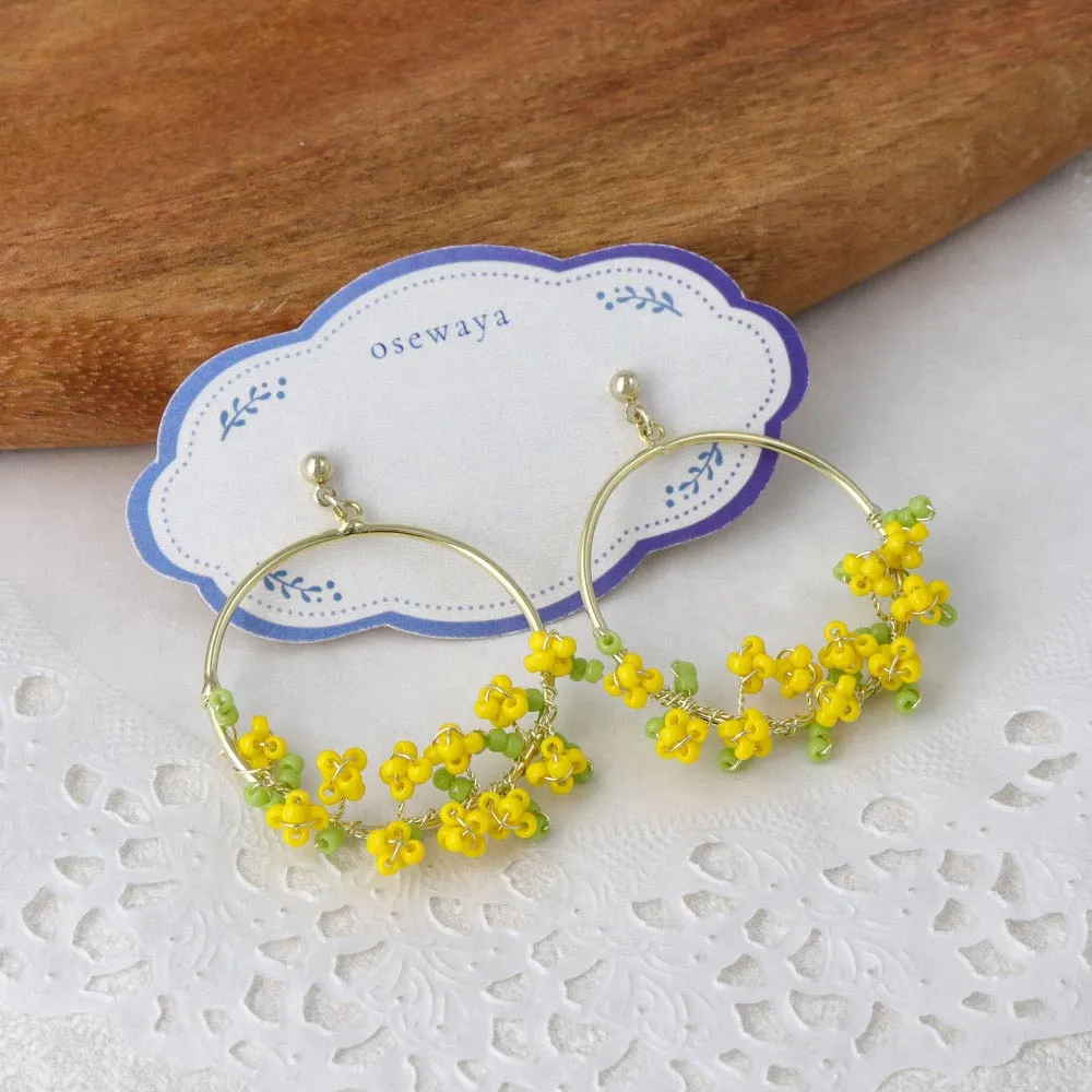 Mimosa Hoop Drop Earrings