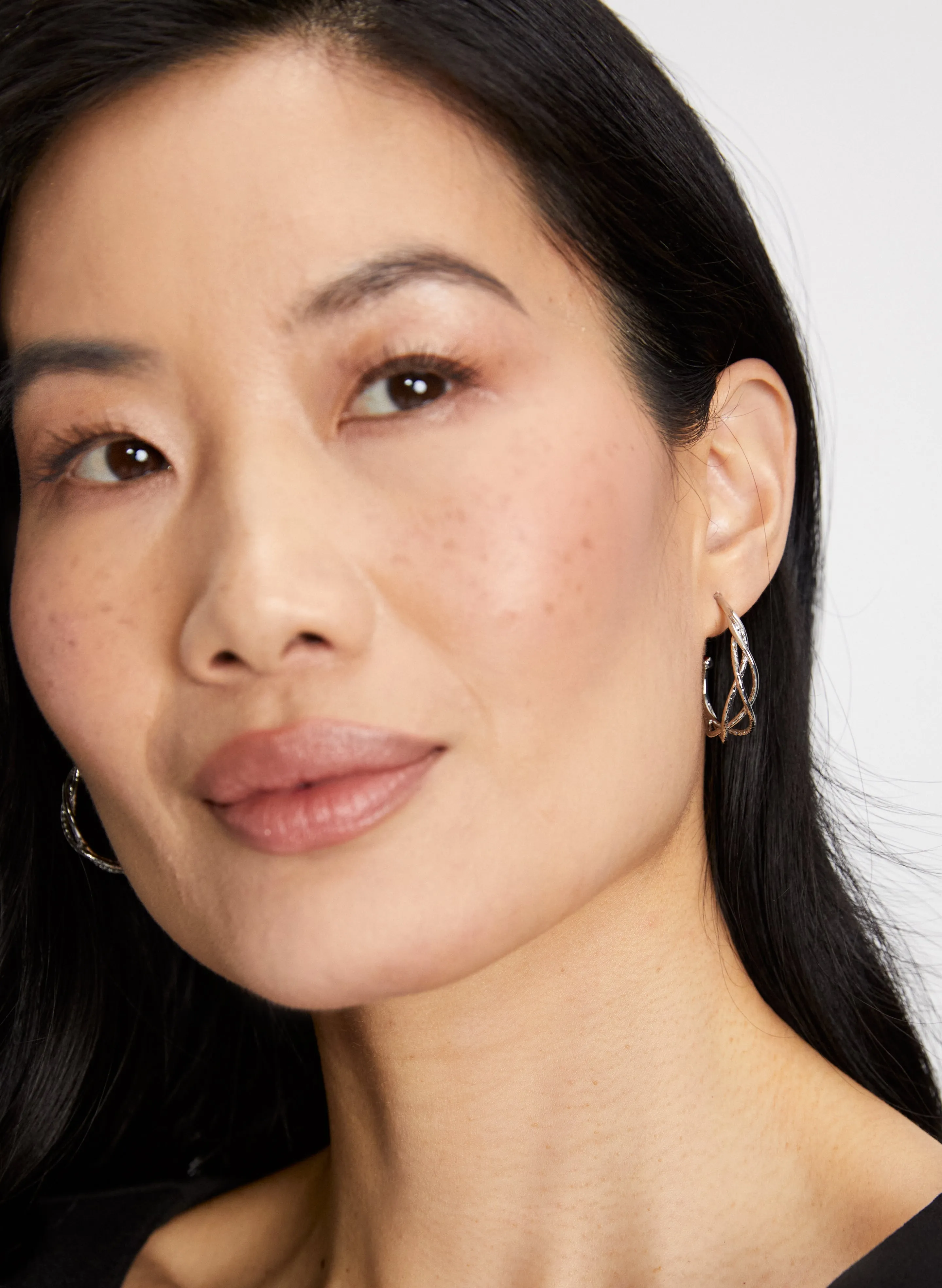 Open Weave J-Hoop Earrings