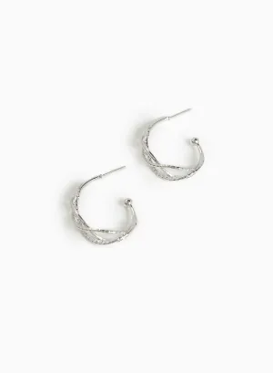 Open Weave J-Hoop Earrings
