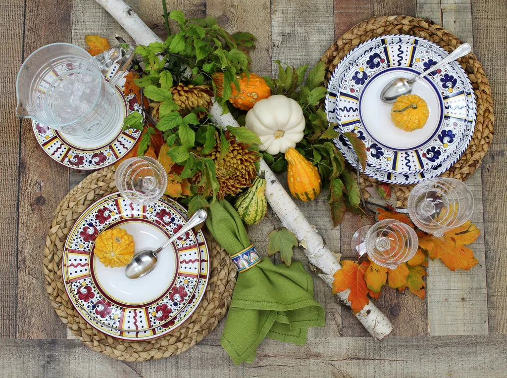 ORVIETO BLUE ROOSTER: Pre Pack Dinner Plate   Coupe Bowl   Mug