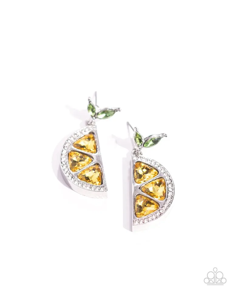 Paparazzi Earring ~ Lady Lemon - Yellow