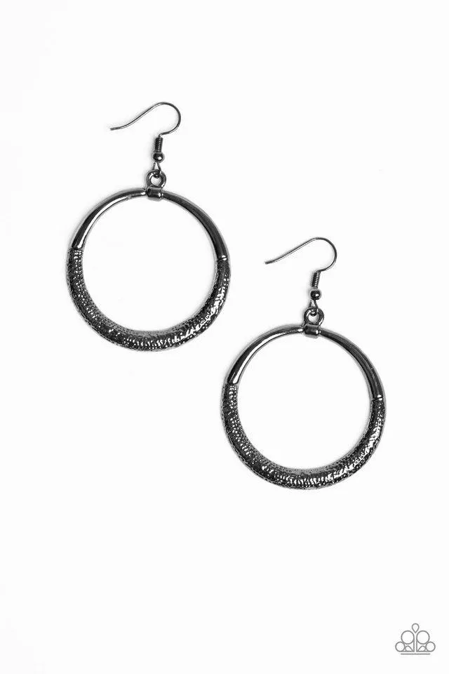 Paparazzi Earring ~ Modern Shimmer - Black