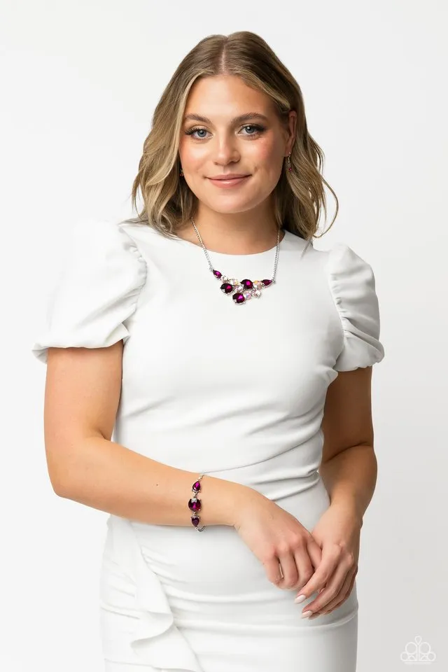 Paparazzi Necklace ~ Round Royalty - Pink