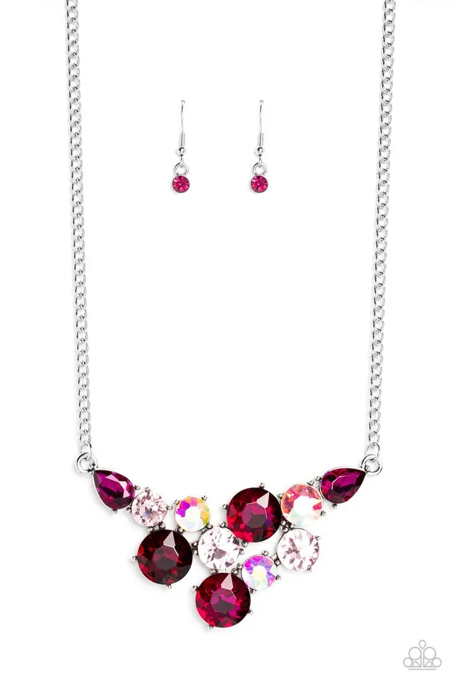 Paparazzi Necklace ~ Round Royalty - Pink