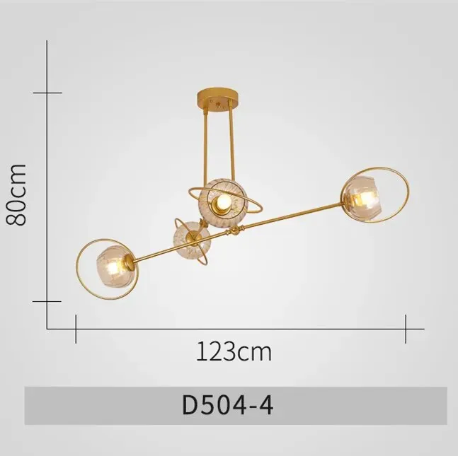 Paris - Nordic Lustre Gold Metal LED Chandelier: Elegant Glass Pendant Lighting for Living Spaces