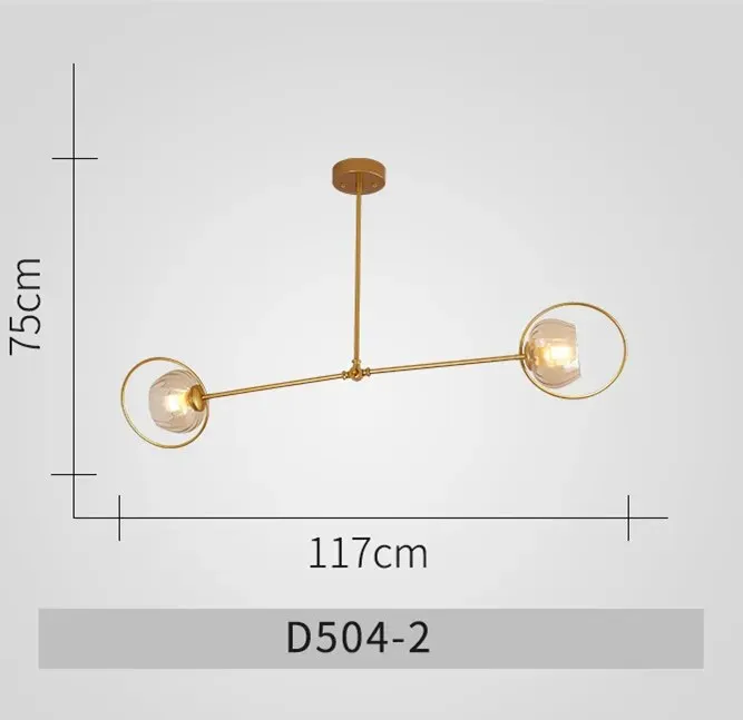 Paris - Nordic Lustre Gold Metal LED Chandelier: Elegant Glass Pendant Lighting for Living Spaces