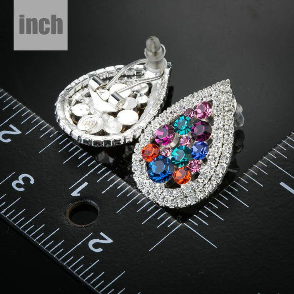 Pear Shaped Cubic Zirconia Stud Earrings