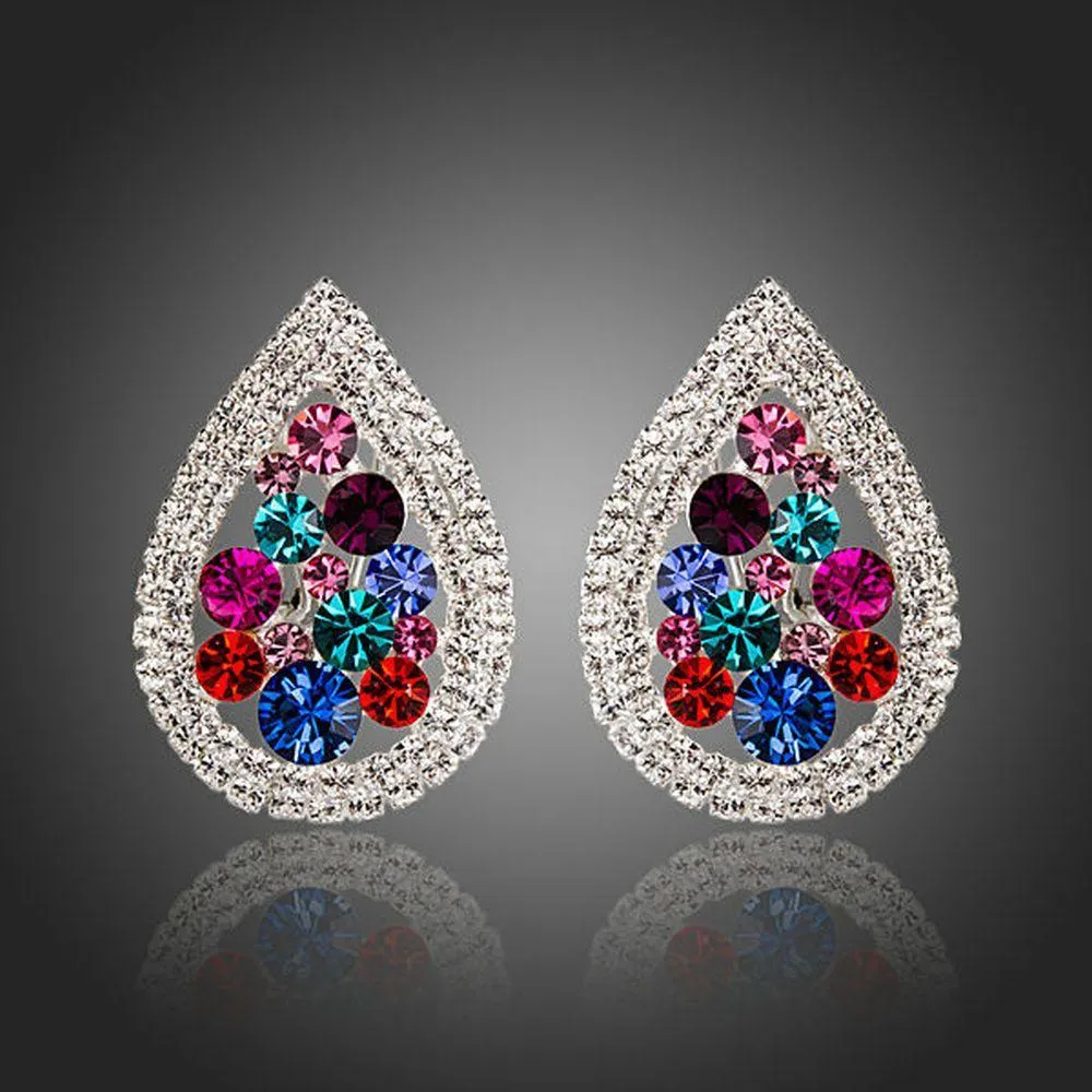Pear Shaped Cubic Zirconia Stud Earrings