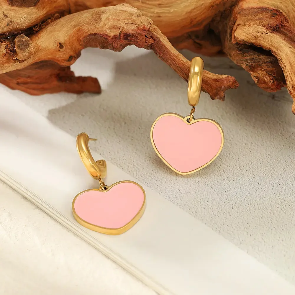 Pink Heart Earrings