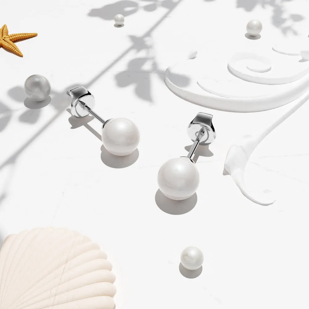 Purity Pearl Stud Earrings Embellished With SWAROVSKI Crystals Pearls