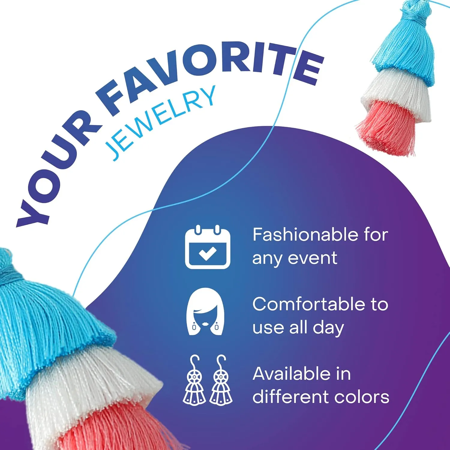 Rave Envy Colorful Tassel Earrings for Women - Layered Tassle Earrings - Choice of Color