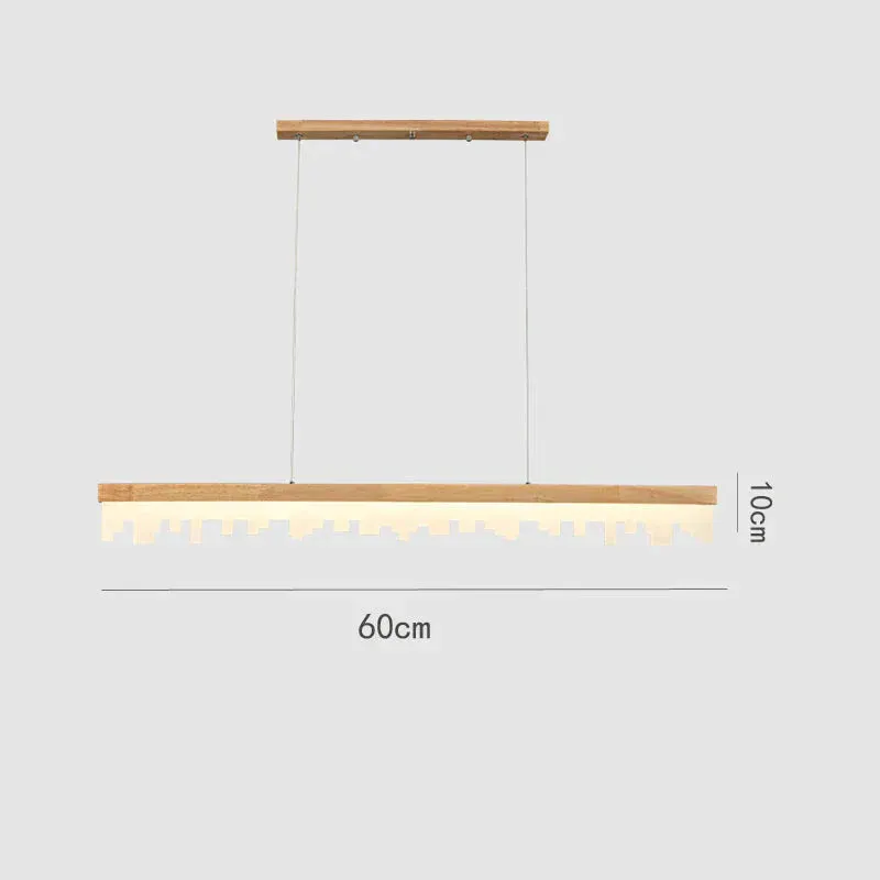 Restaurant Chandelier LED Strip Lamp Solid Wood Log Modern Minimalist Bar Chandelier