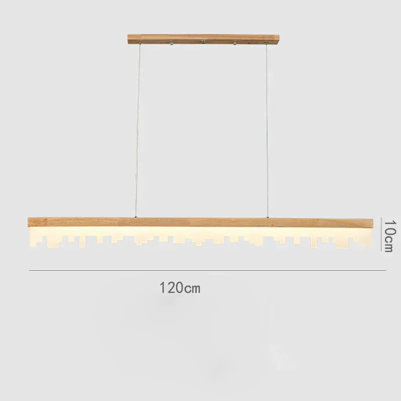 Restaurant Chandelier LED Strip Lamp Solid Wood Log Modern Minimalist Bar Chandelier