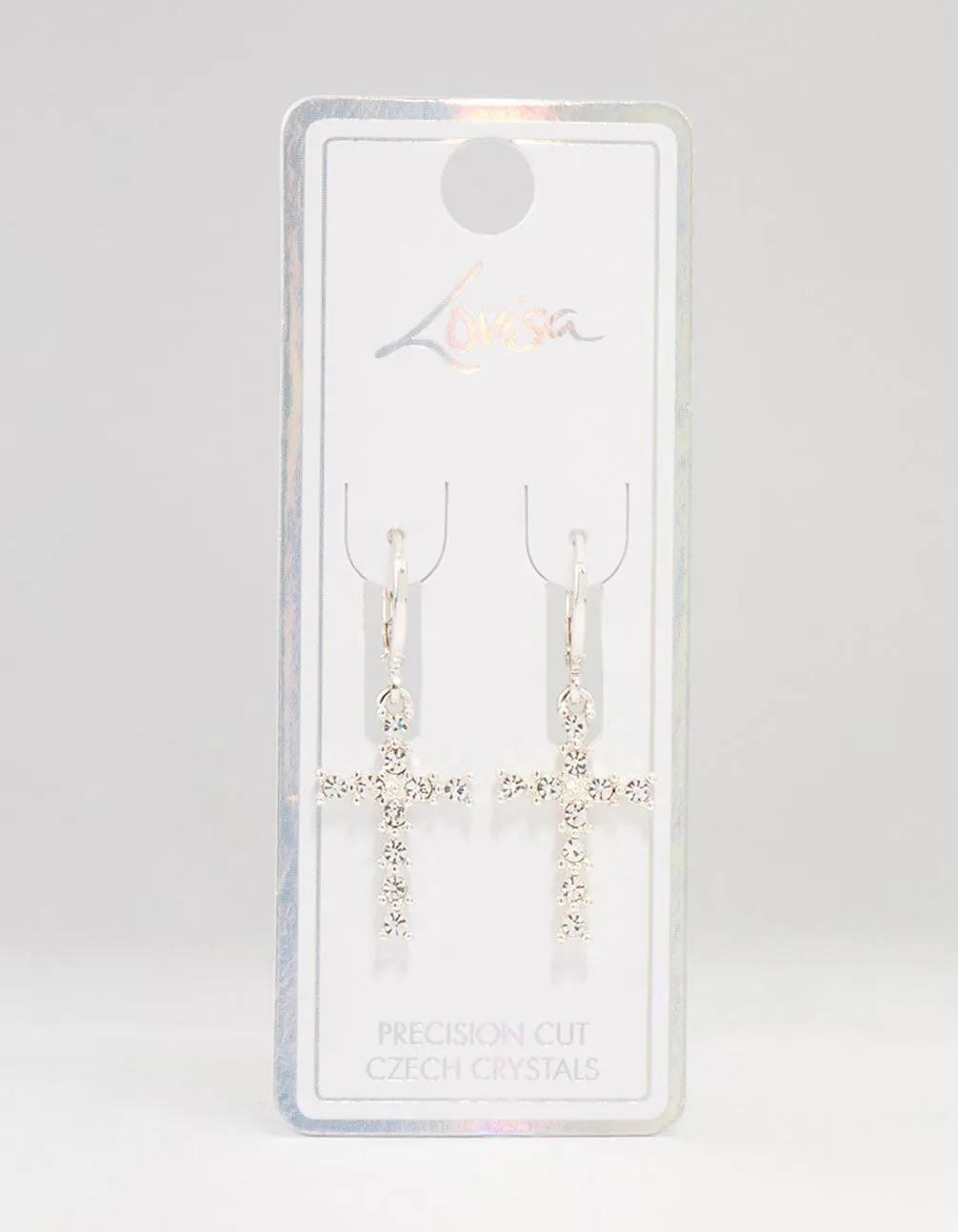 Silver Bohemia  Czech Crystal Huggie Drop Earrings