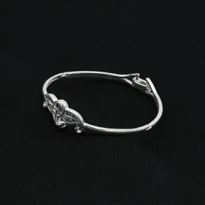 Silver Prime Pattern Purple Gems Kada