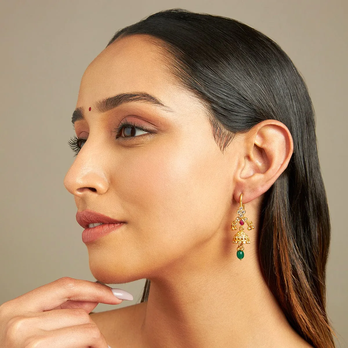 Silver Temple Earring 158889