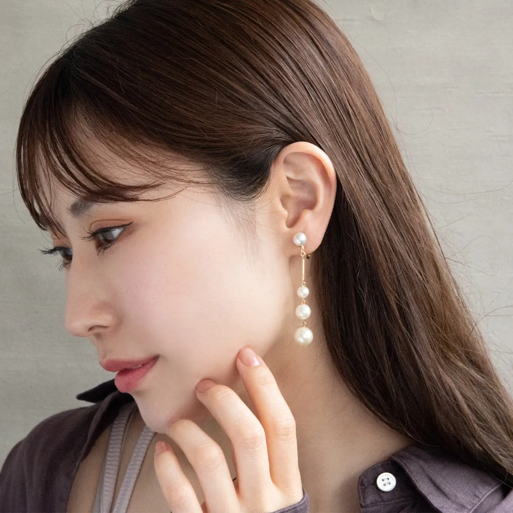 Stacked Pearl Clip On Earrings