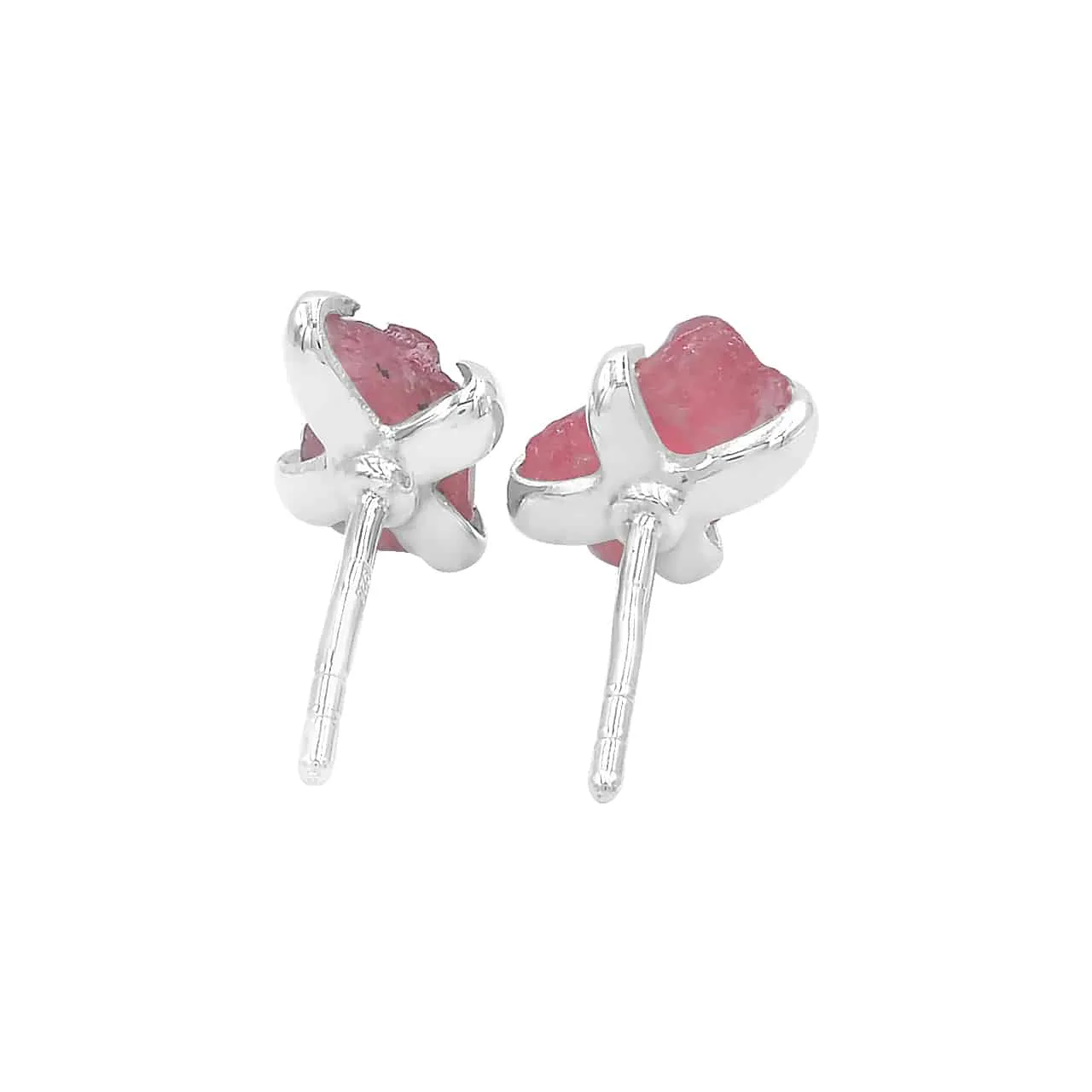Starborn Rough Rhodonite Post Earrings in Sterling Silver