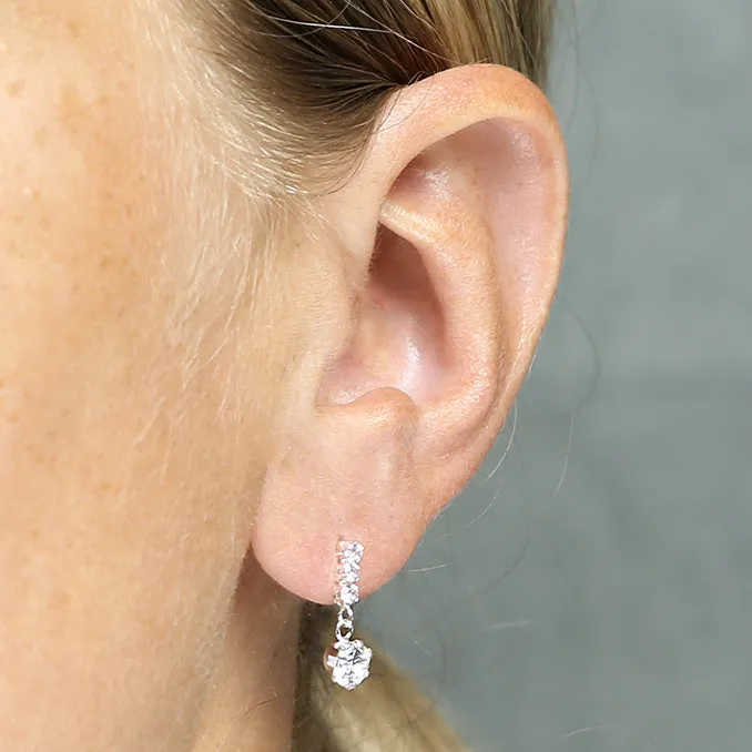 Sterling Silver Cubic Zirconia Drop Earrings