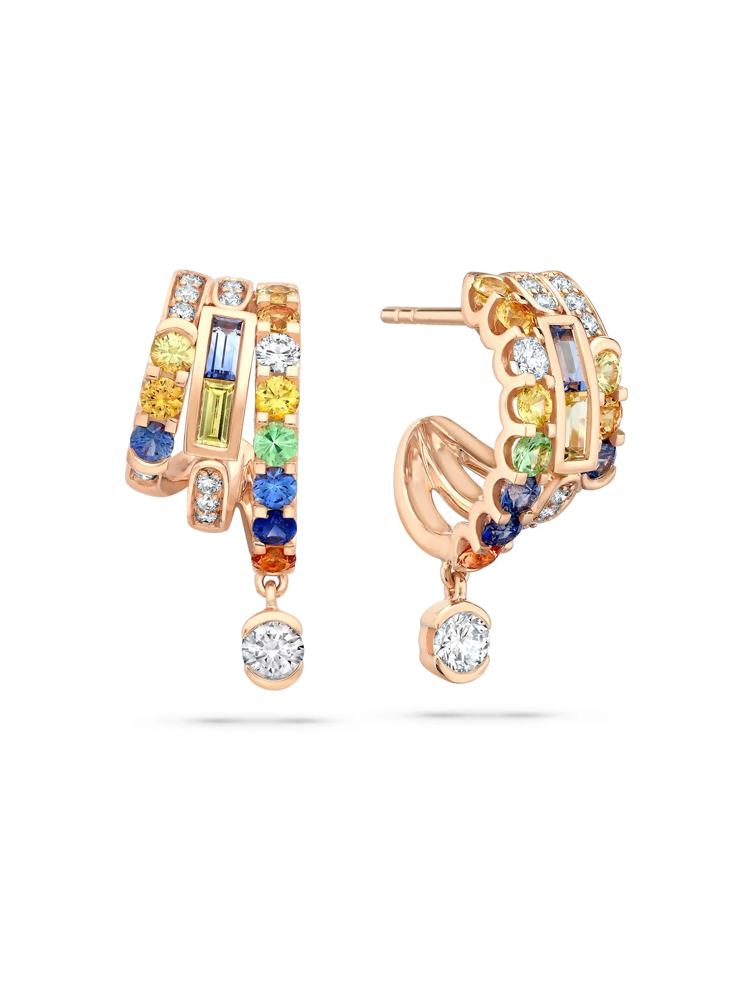 The Boodles National Gallery Collection - Play of Light Rose Gold Multi-Gem Earrings