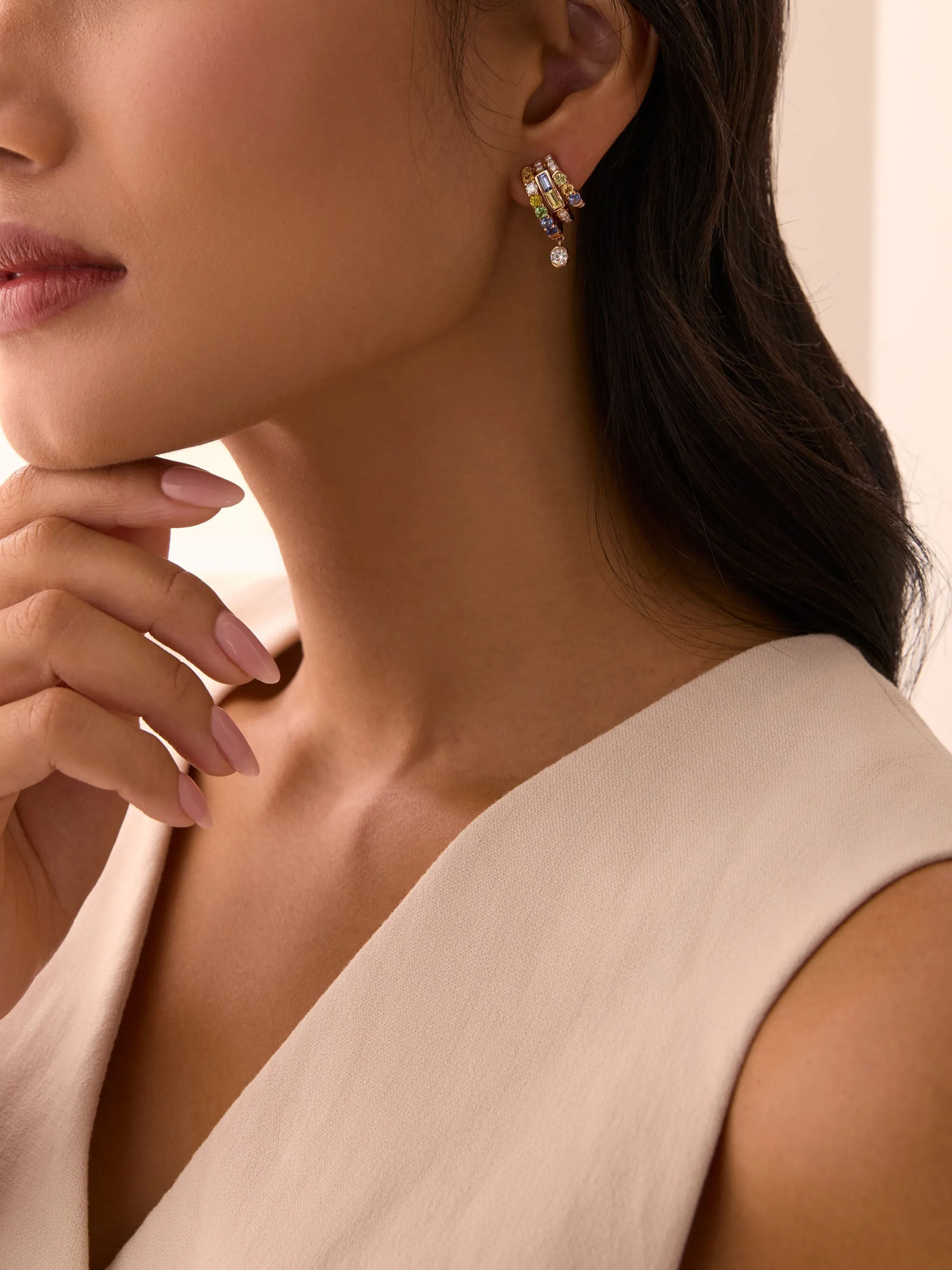 The Boodles National Gallery Collection - Play of Light Rose Gold Multi-Gem Earrings