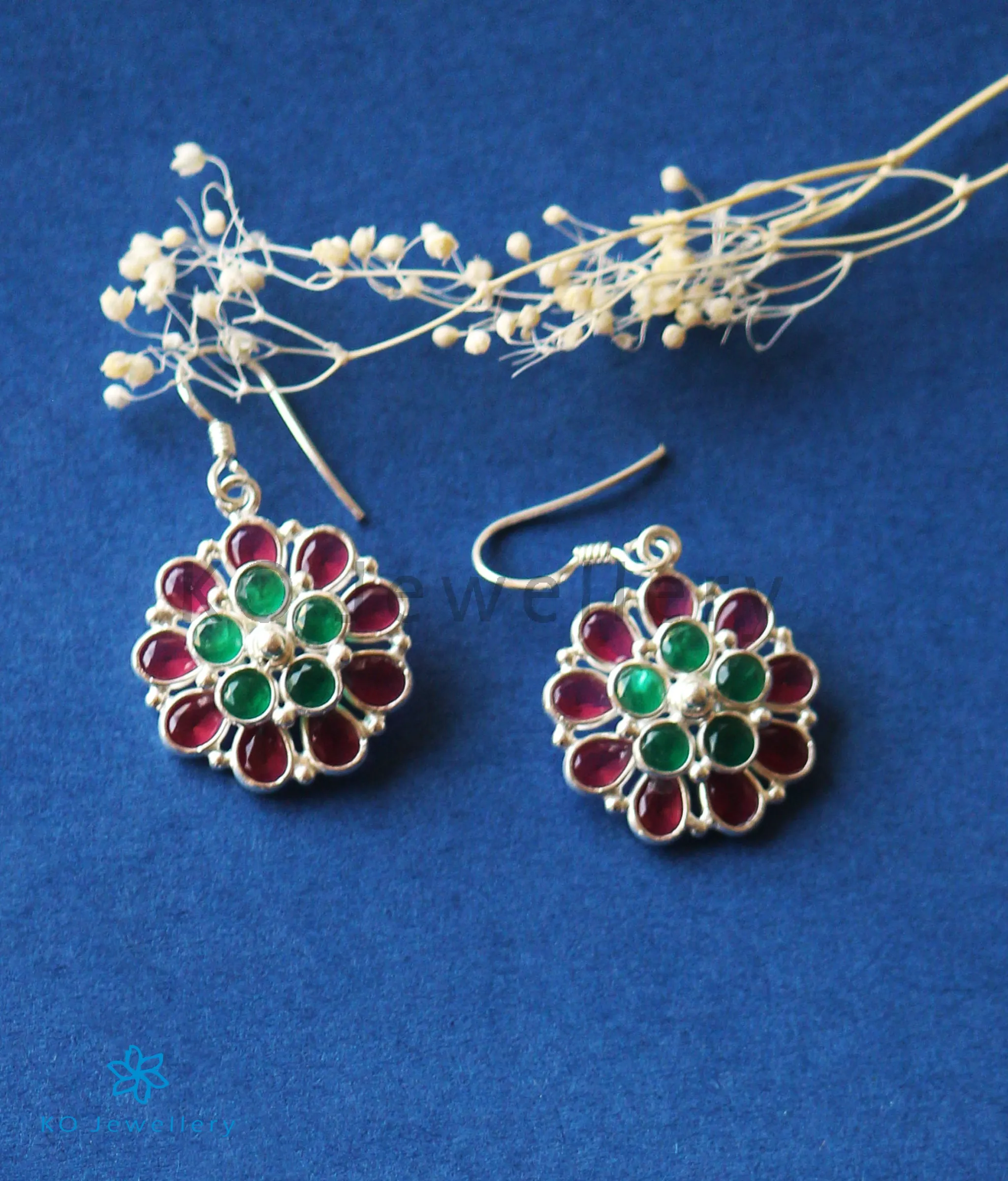 The Samad Silver Gemstone Pendant Set (Multicolour)
