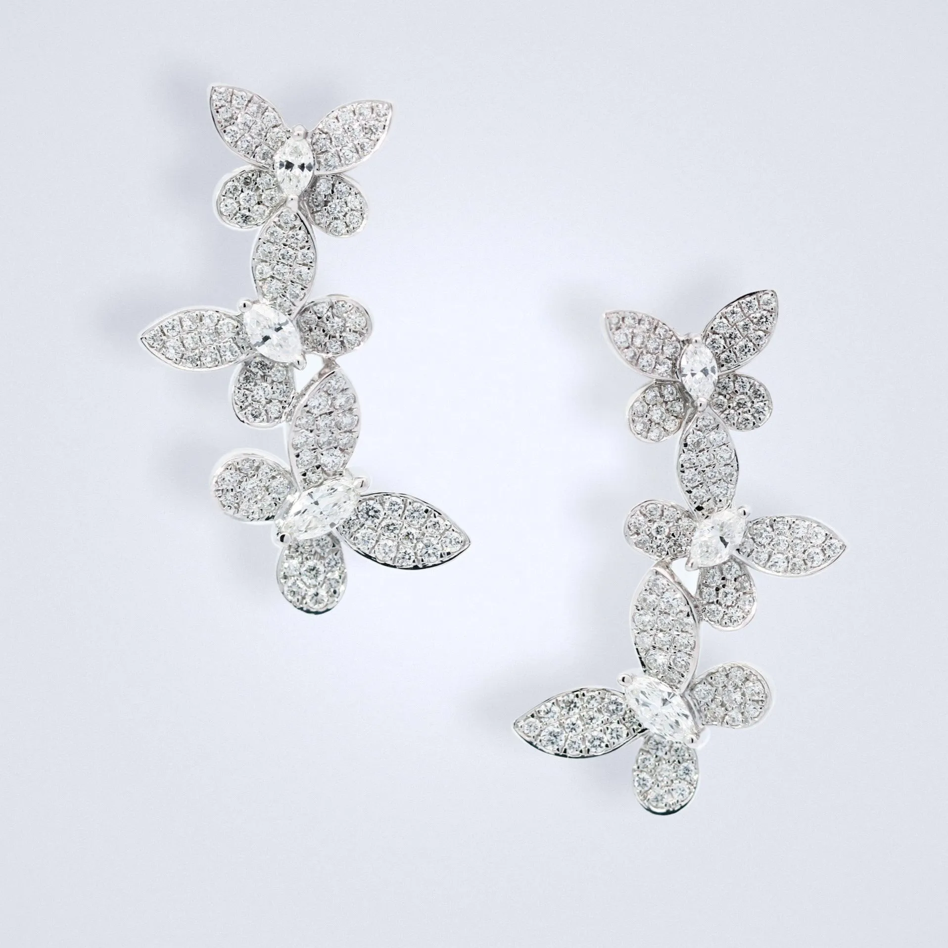 Twinkling Diamond Butterflies Earrings