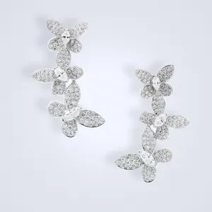 Twinkling Diamond Butterflies Earrings