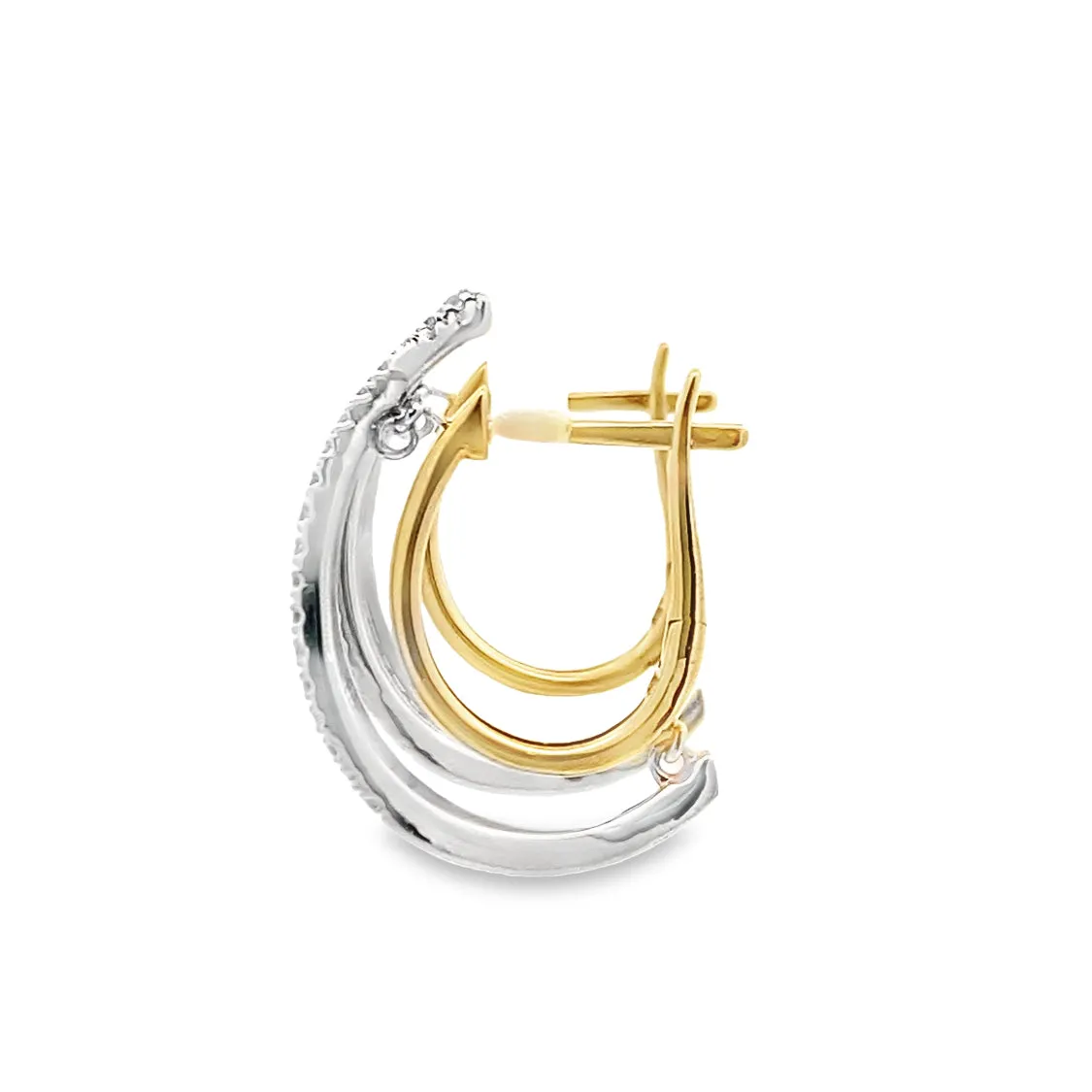 Two-Tone Diamond Hoop Earrings