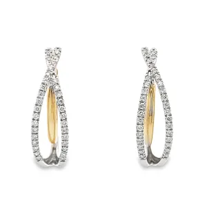 Two-Tone Diamond Hoop Earrings