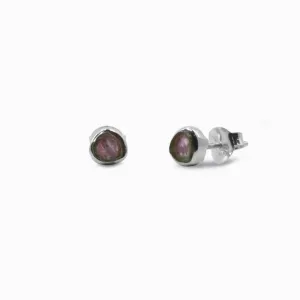 Watermelon Tourmaline Stud Earrings