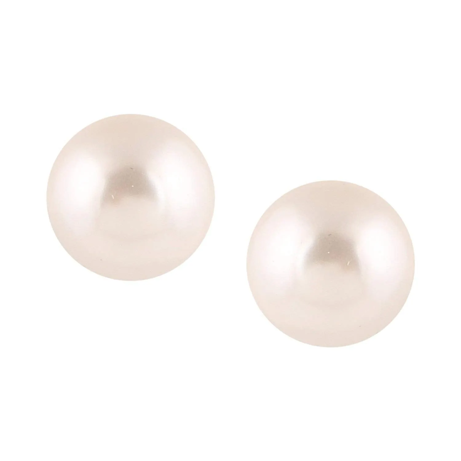 Yellow Chimes Original Freshwater Button Pearl 925 Sterling Silver Hallmark and Certified Purity Studs Earrings for Women and Girls
