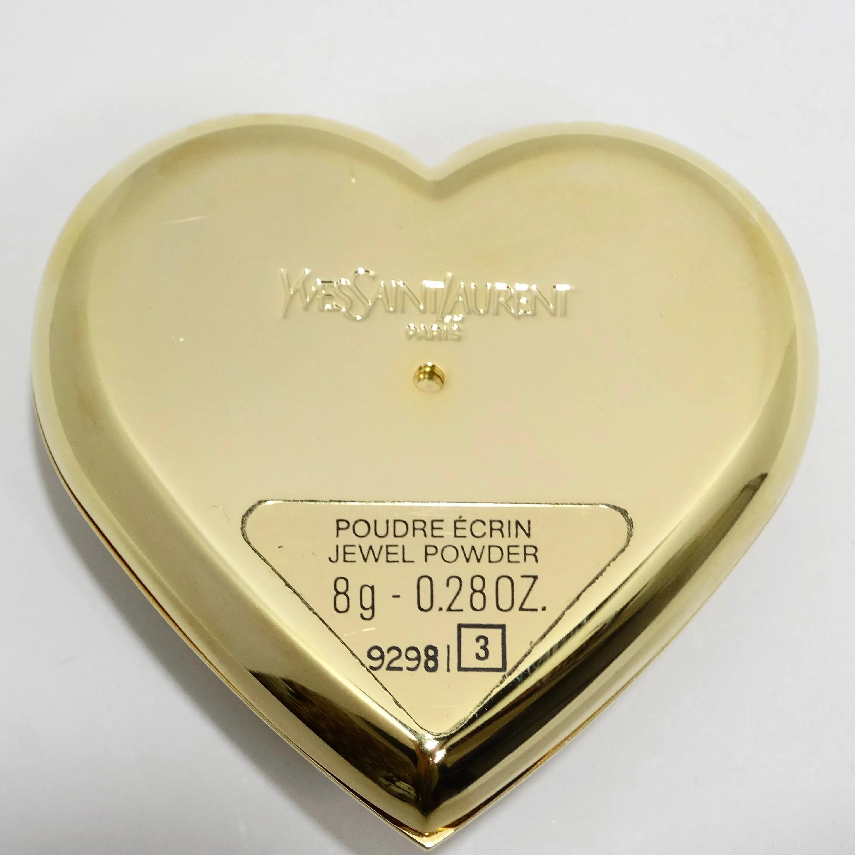 Yves Saint Laurent 1980s Gem Encrusted Heart Shaped Compact Mirror